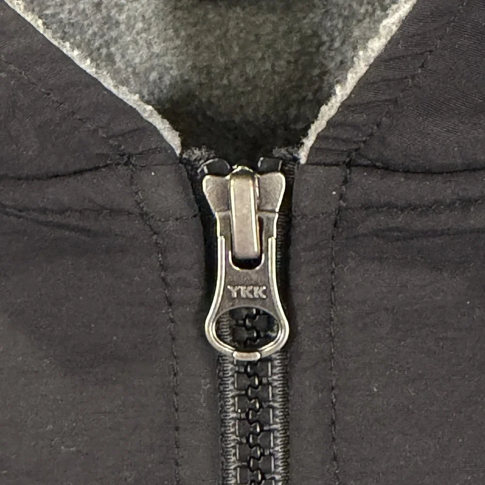 The North Face Boy's Medium 10/12 Slacker Full Zip Fleece Gray Blk Hoodie Jacket
